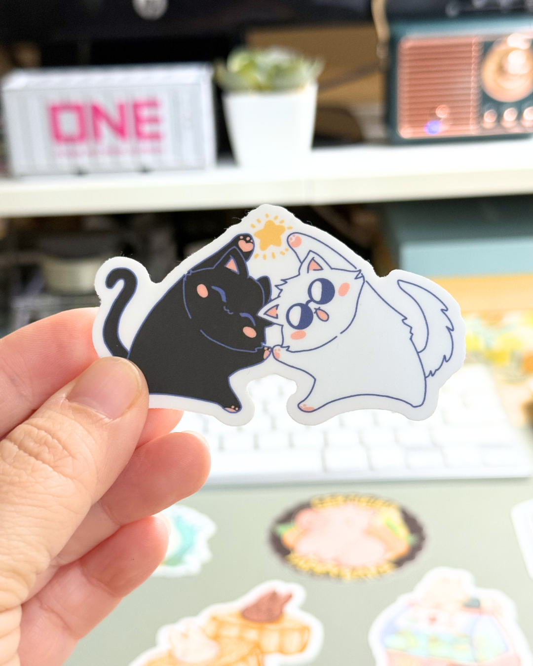 JJK Geto & Gojo Cat Vinyl Sticker [3 in]