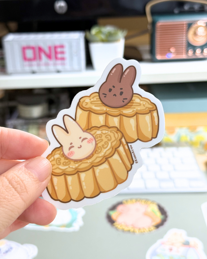 Bunny Mooncakes Vinyl Sticker [3 in]
