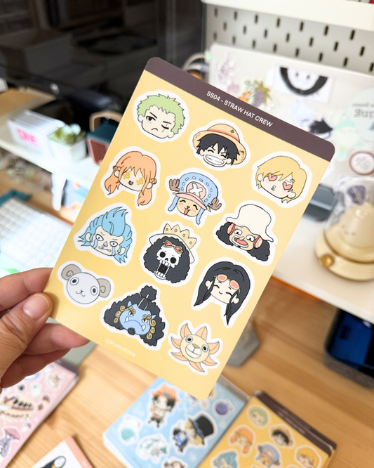 OP Straw Hats Vinyl Sticker Sheet [4x6 in]