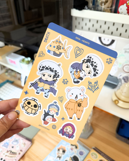 OP Heart Pirates Vinyl Sticker Sheet [4x6 in]