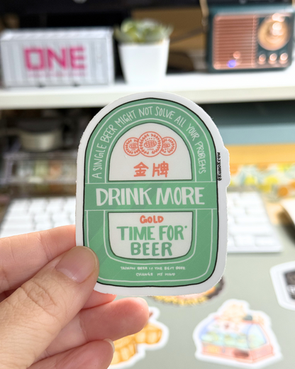 Drink More Beer Vinyl Sticker [3 in]