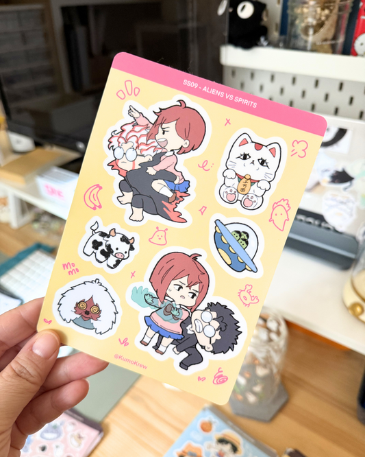 Dan3 Momo & Okarun Sticker Sheet [4x6 in]