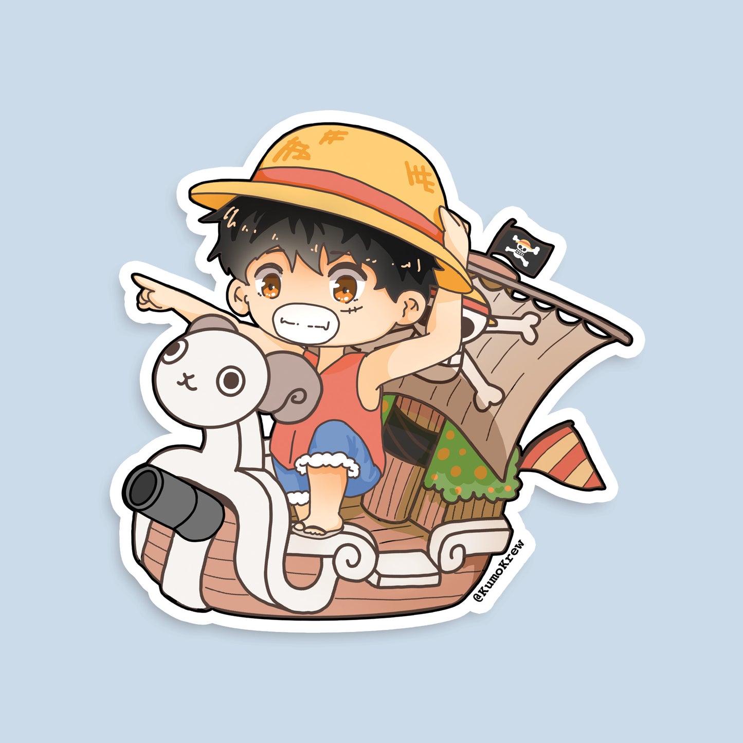 OP Straw Hats Vinyl Sticker [3 in]