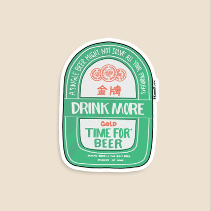 Drink More Beer Vinyl Sticker [3 in]