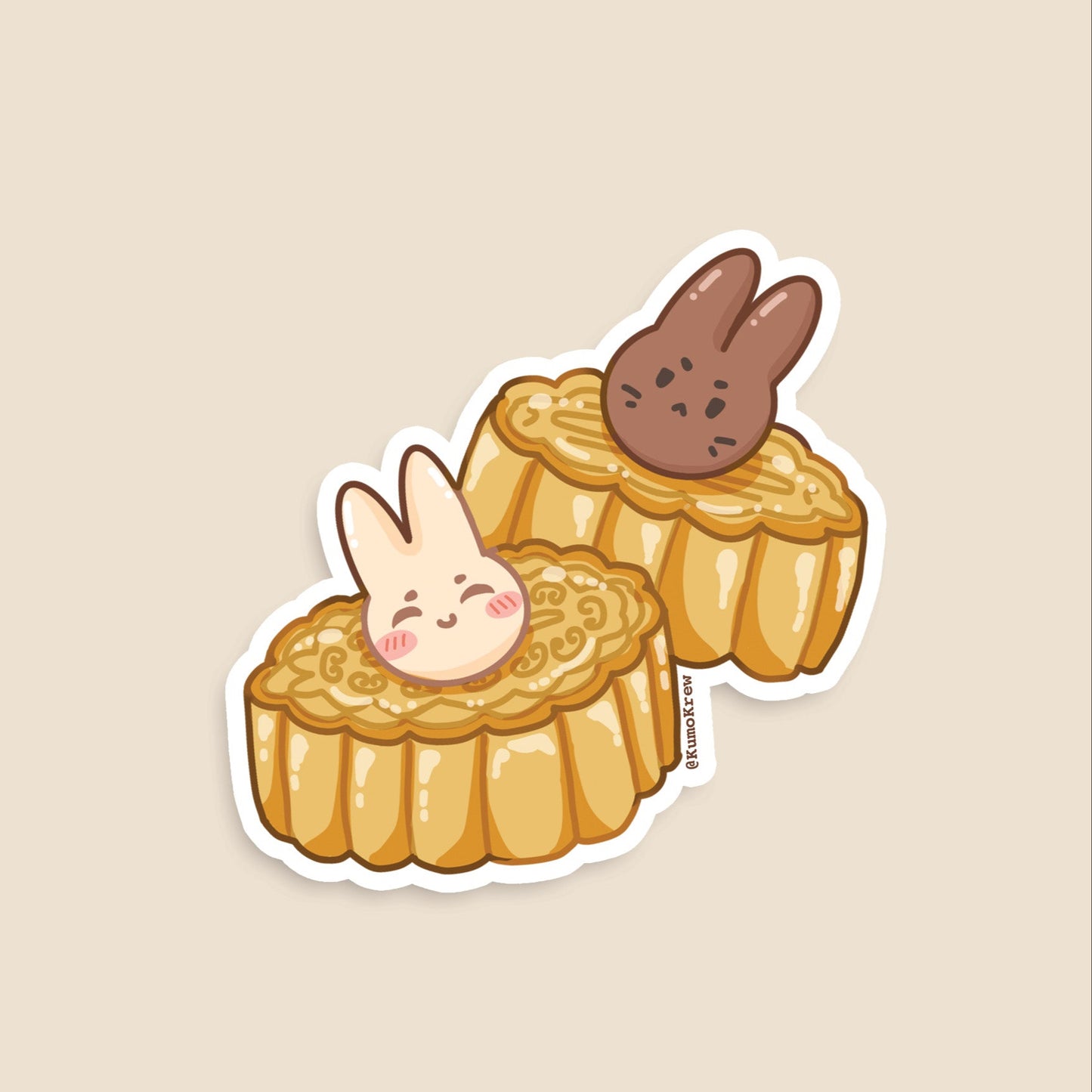 Bunny Mooncakes Vinyl Sticker [3 in]