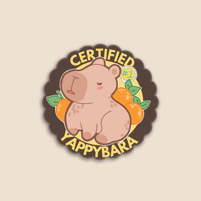 Certified Yappybara Vinyl Sticker [3 in]